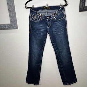 VO (Virgin Only) Dark Blue, Pyramid Studded Jeans Size 28